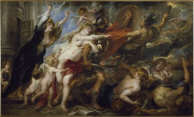 As consequências da guerra - petróleo sobre tela de Peter Paul Rubens