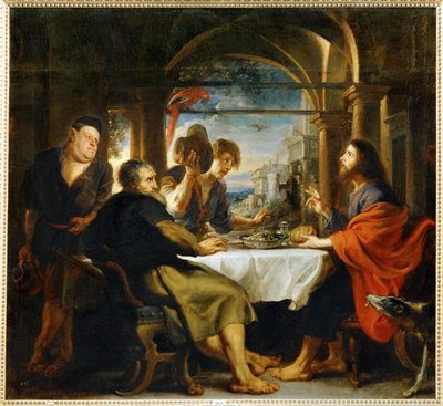 O jantar em Emaús (pintura sobre tela) de Peter Paul Rubens