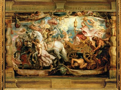 O triunfo da Igreja sobre a Fúria, a Discórdia e o Ódio (pintura sobre madeira) de Peter Paul Rubens