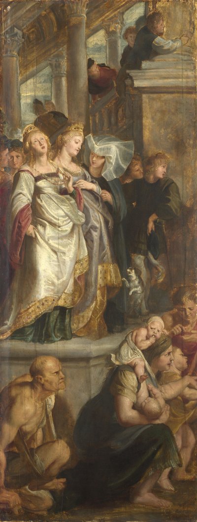 Três testemunhas. Esboço para Altarpiece alto, St Bavo, Ghent, 1612 de Peter Paul Rubens
