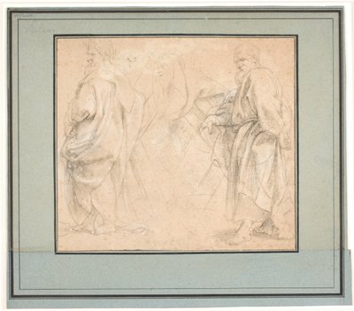 Dois estudos para Santo André e um estudo para um antigo sacerdote (Melquisedeque?) de Peter Paul Rubens