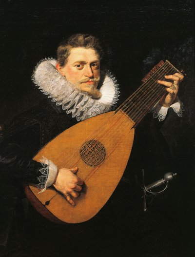 tocador de alaúde, por Peter Paul Rubens (1577-1640) de Peter Paul Rubens