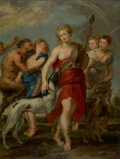 Diana e suas ninfas na caça, 1627-8 de Peter Paul studio of Rubens