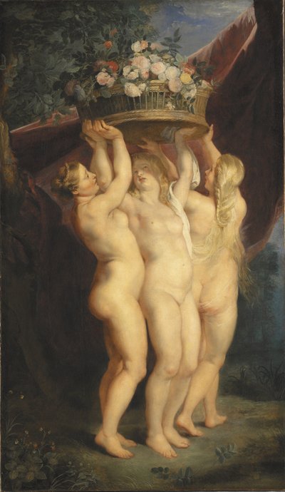 As Três Graças, 1620-1625 de Peter Paul studio of Rubens