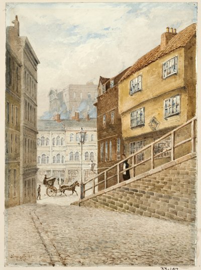 Akenside Hill (lápis e aquarela sobre papel a bordo) de Peter Petersen Toft