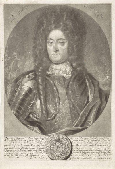 Retrato do almirante general François Lefort 1656-1699, 1698. de Peter Schenk