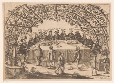 Banquete com os envolvidos na Aliança Schmalkaldic de Peter Troschel