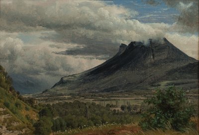 O maciço do Granier, vista do Cluse de Chambéry 1850 Óleo sobre papel de Peter Vilhelm Carl Kyhn