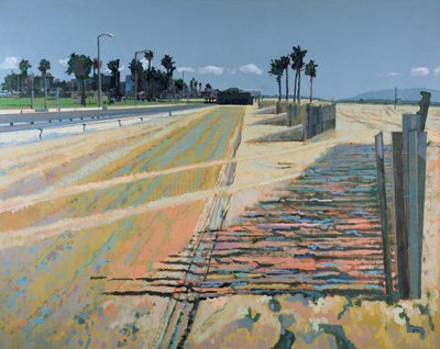 Cerca na praia, Santa Mónica, EUA, 2002 (óleo sobre linho) de Peter Wilson