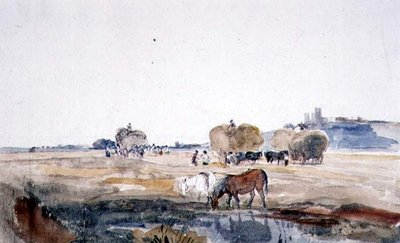 Um Lincoln Hayfield (aguarela sobre papel) de Peter de Wint