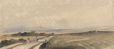 A Yorkshire Road (aquarela e grafite sobre papel) de Peter de Wint