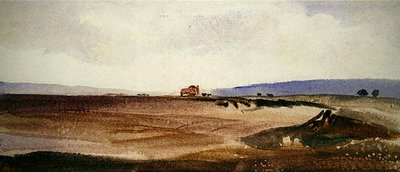 Uma Paisagem Aberta com um Carrinho à Distância (aguarela sobre papel) de Peter de Wint