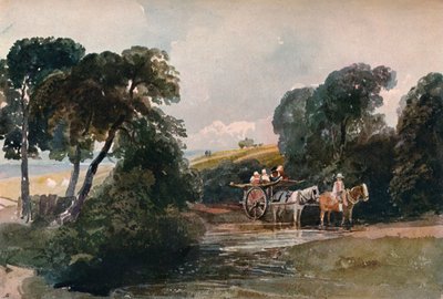 Carrinho de feno atravessando um riacho, c1824 de Peter de Wint