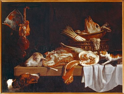 Viande de boucherie avec chien et chat - Carne de talhante com cão e gato ... de Peter van Boeckel