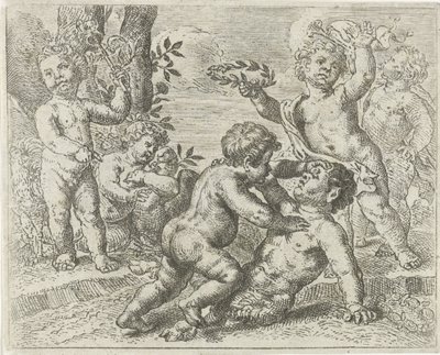 Lutando contra o putti
Batalha entre virtude e vício de Peter van Lint