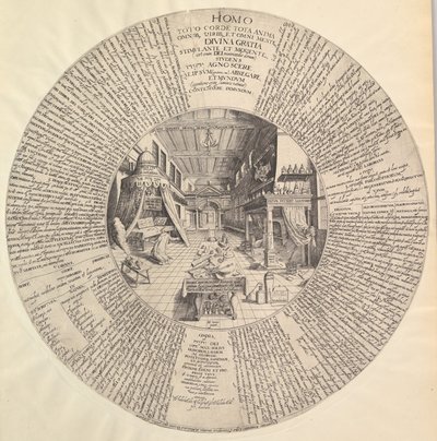 O Laboratório do Alquimista de Heinrich Khunrath, Amphiteatrum sapientiae aeternae.n.d. de Peter van der Doort