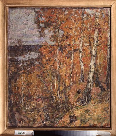 Elegy de Outono. Pintura de Pyotr Ivanovich Petrovichev (Pyotr Petrovitchev) (1874-1947), óleo sobre tela de Petr Ivanovic Petrovichev