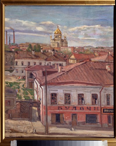 Vue de Moscou. Peinture de Pyotr Ivanovich Petrovichev (Piotr Petrovitchev) (1874-1947), huile sur toile, vers 1900. Art russe, 20th siecle. Museu Estatal de Arte da República Karelia, Petrozavodsk (Russie). de Petr Ivanovic Petrovichev