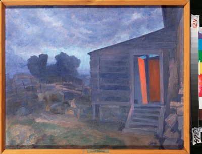 Paisagem Azul - Pintura de Pyotr (Piotr, Petr) Savvich Utkin (Outkine) (1877-1934), óleo sobre tela - Arte Russa de Petr Savvic Utkin