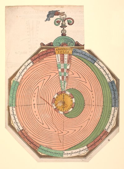 Volvelle apresenta as regras de previsão dos eclipses solares e lunares de Petrus Apianus