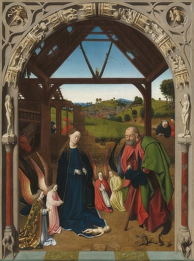 Natividade. Por volta de 1450 de Petrus Christus