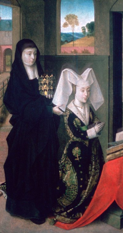 Isabel de Portugal com Santa Isabel, 1457-1460 de Petrus Christus
