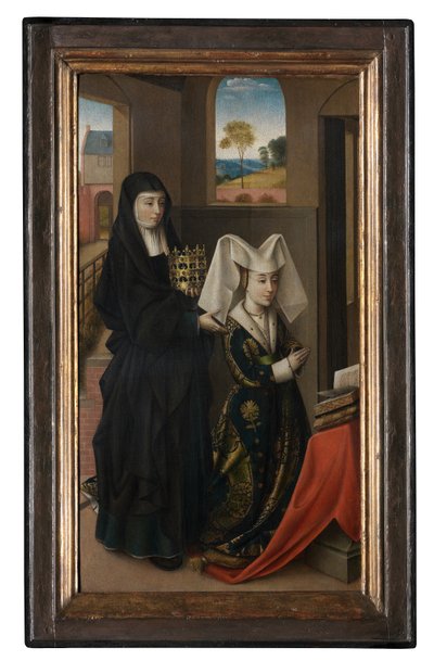 Isabella de Portugal e Santa Isabel, c.1457-60 (óleo sobre tela) de Petrus Christus