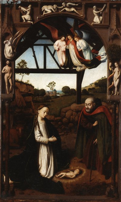 A Natividade de Cristo A Noite Santa, 1452. de Petrus Christus