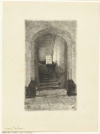 Vista das escadas no Prinsenhof em Delft de Petrus Johannes Arendzen
