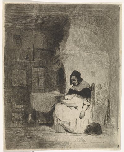 mulher lendo de Petrus Marius Molijn