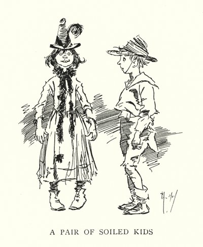 Um par de crianças sujas (litho) de Phil May