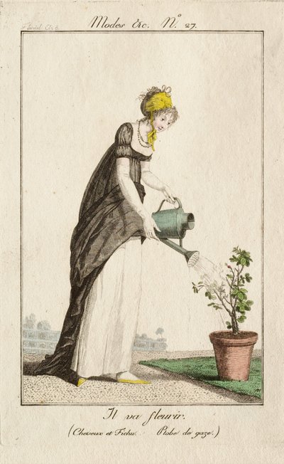 Vai florescer (Cabelo e fichu. Vestido de gaze.) de Philibert-Louis Debucourt