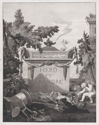 Frontispício para Hero e Leander, 1801. de Philibert Louis Debucourt