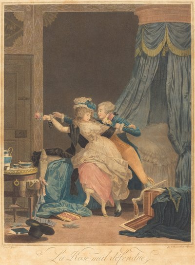 A mal defendida Rosa de Philibert Louis Debucourt