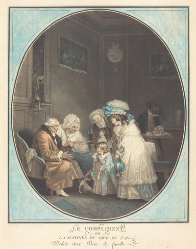 O elogio ou a manhã de ano novo de Philibert Louis Debucourt