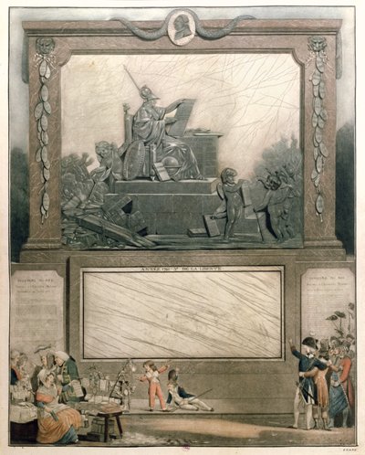 Almanaque Nacional para 1791, dedicado aos Amigos da Constituição, 1790 (cor aquatinta) (ver 485200 para detalhes) de Philibert Louis Debucourt