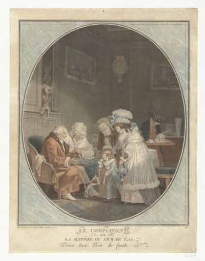 Nieuwjaarsdag
O elogio ou a manhã de Ano Novo (título sobre o objecto) de Philibert Louis Debucourt