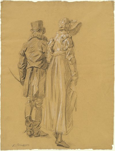 Um casal elegante visto de trás de Philibert d