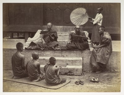 Sacerdotes birmaneses (Poongees), de Vistas da Birmânia de Philip Adolphe Klier