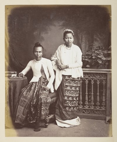 Retrato de um homem e mulher birmaneses, Fotógrafo: Klier, Colecção Philip Adolphe Gladstone de Philip Adolphe Klier