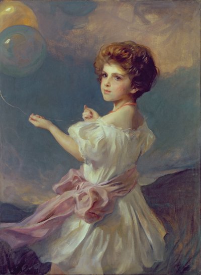 Menina com balões (óleo sobre tela) de Philip Alexius de Laszlo
