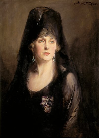 Retrato de Victoria Eugenia de Battenberg (1887-1969), século 20 (óleo sobre tela) de Philip Alexius de Laszlo