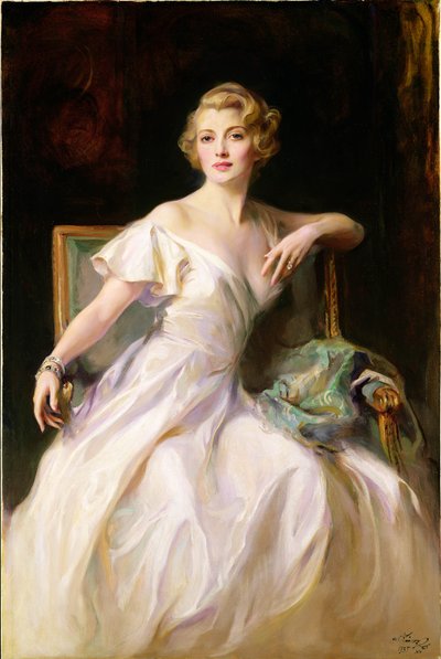 O vestido branco - um retrato de Joan Clarkson de Philip Alexius de Laszlo