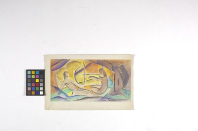 Esboço para Fresco, data desconhecida (aguarela sobre papel não branco) de Philip Ayer Sawyer