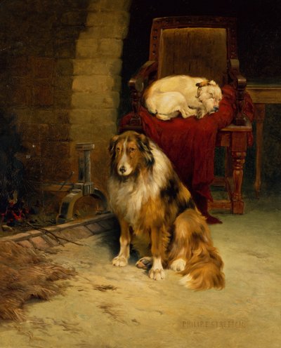 Companheiros da Lareira (óleo sobre tela) de Philip Eustace Stretton