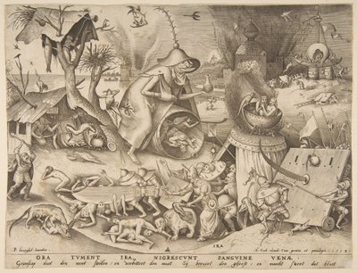 Raiva Ira, da série Os Sete Pecados Capitais, 1558. de Philip Galle