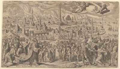 A Queda da Babilônia, 1569. de Philip Galle