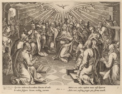 Pentecostes de Philip Galle after Jan van der Straet