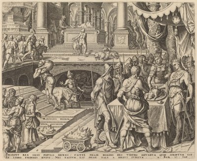 Josias celebrando a Páscoa de Philip Galle, after Maerten van Heemskerck