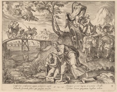 O Batismo do Eunuco por São Filipe de Philip Galle after Maerten van Heemskerck